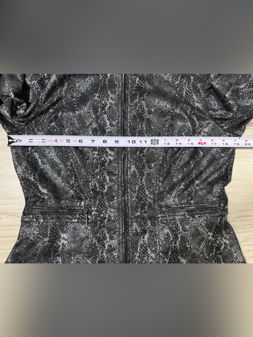 White House Black Market Metallic Snake Print Moto Jacket - Picture 7 of 12